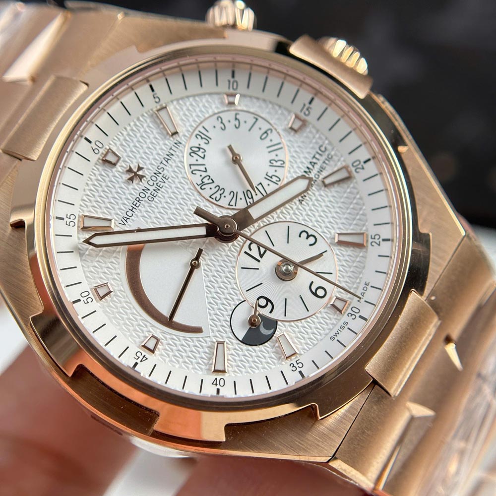 Custom VC Overseas Dual Time 47450 Rose Gold White Dial 42mm - Swiss VC39 - Image 6