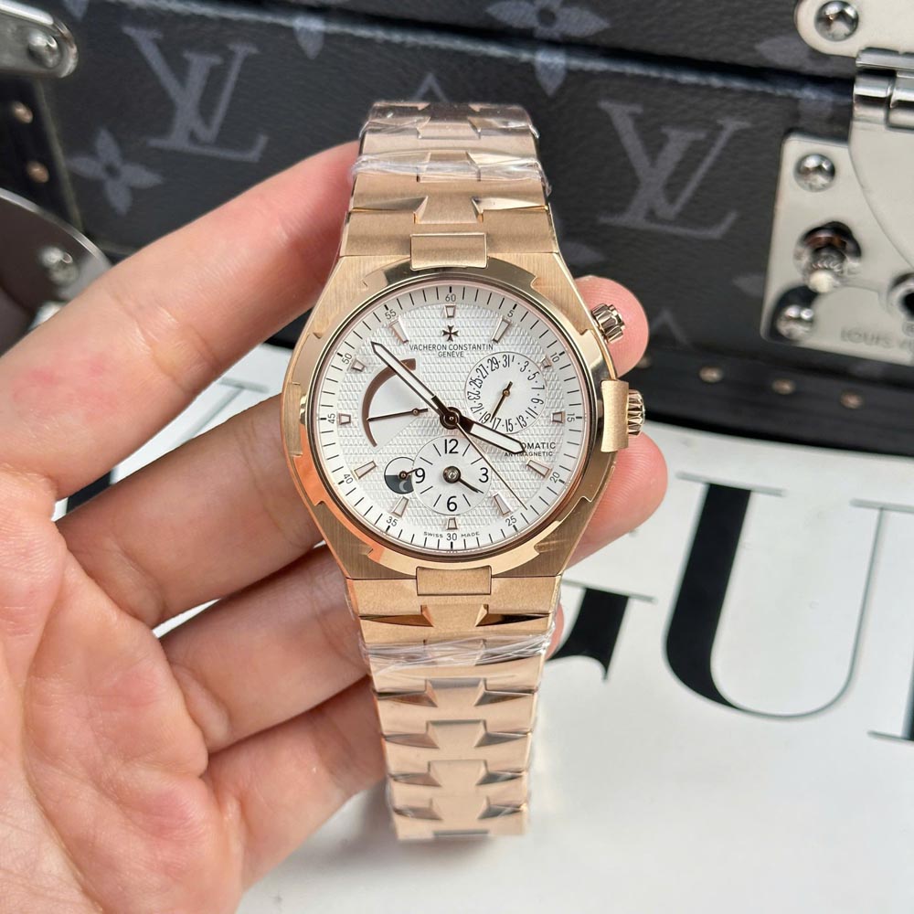 Custom VC Overseas Dual Time 47450 Rose Gold White Dial 42mm - Swiss VC39