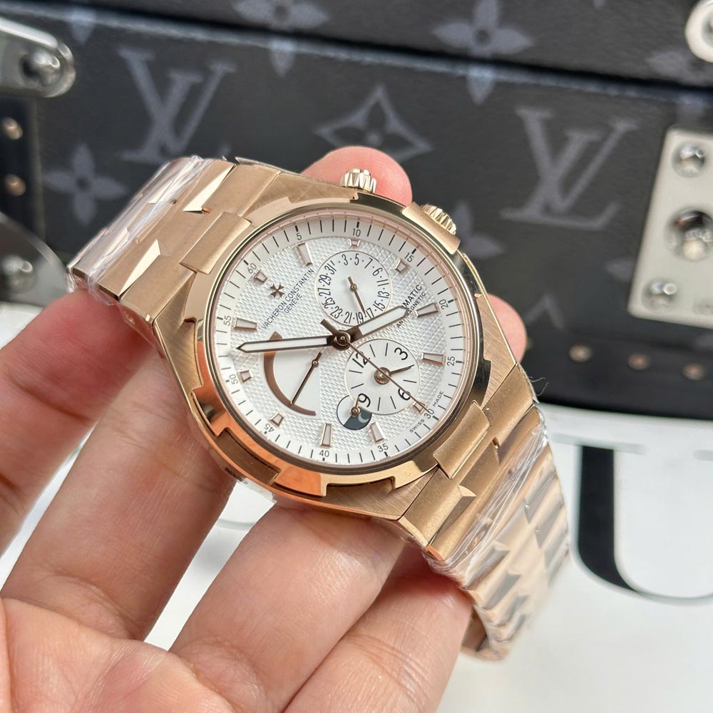 Custom VC Overseas Dual Time 47450 Rose Gold White Dial 42mm - Swiss VC39 - Image 3