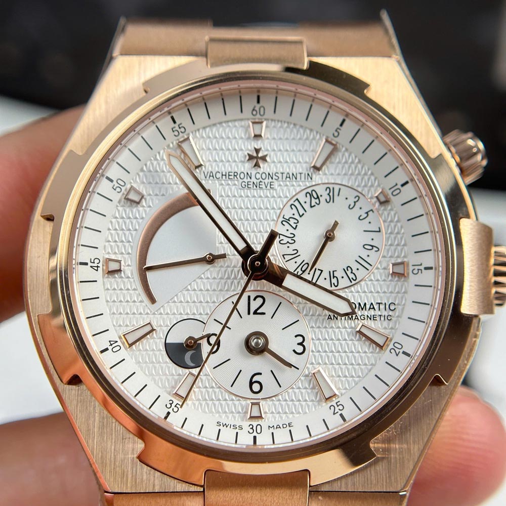 Custom VC Overseas Dual Time 47450 Rose Gold White Dial 42mm - Swiss VC39 - Image 5