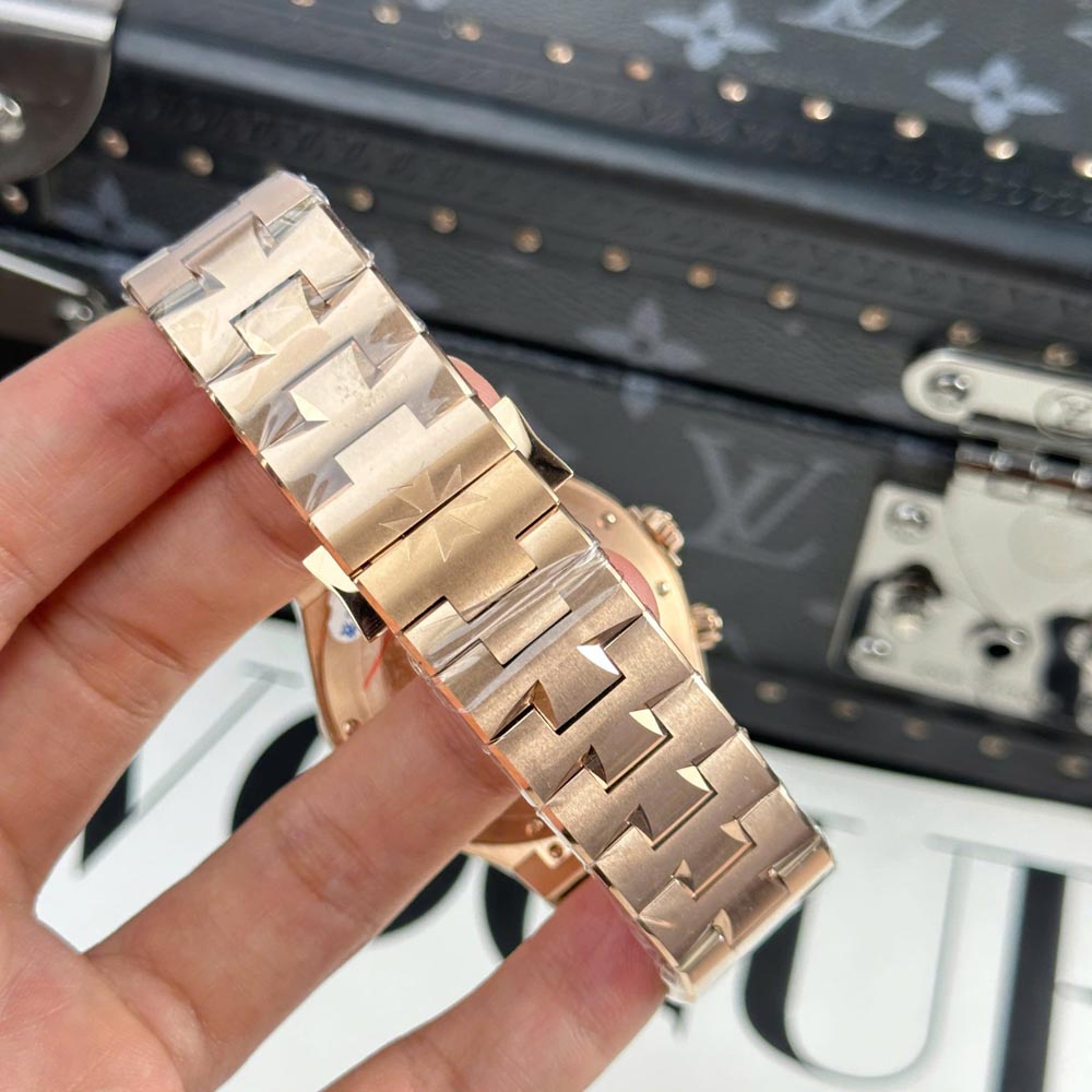 Custom VC Overseas Dual Time 47450 Rose Gold White Dial 42mm - Swiss VC39 - Image 11