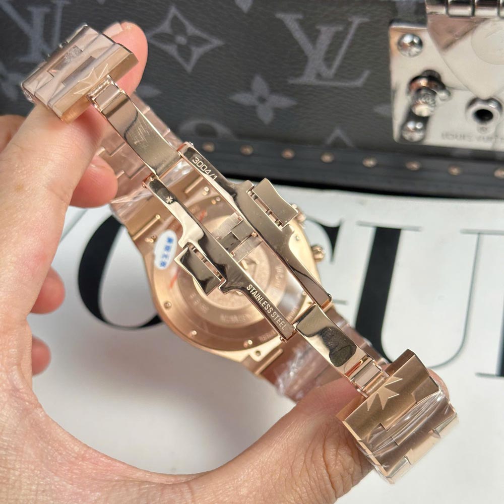 Custom VC Overseas Dual Time 47450 Rose Gold White Dial 42mm - Swiss VC39 - Image 12