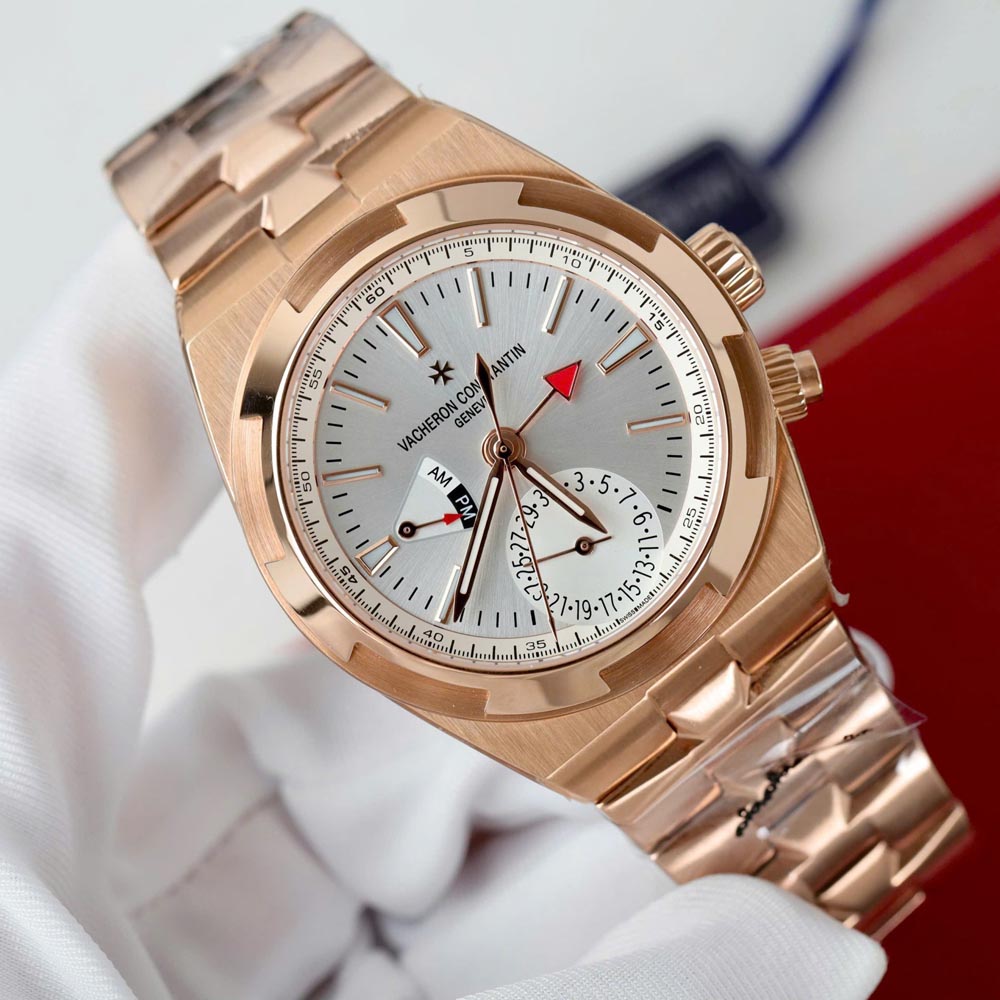Custom VC Overseas Dual Time 7920V Rose Gold White Dial 41mm - Swiss VC40 - Image 3