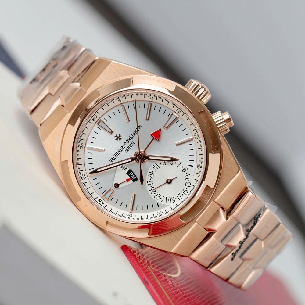 Custom VC Overseas Dual Time 7920V Rose Gold White Dial 41mm - Swiss VC40 - Image 2